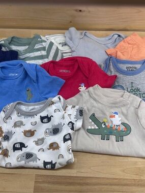 Baby boys bodysuit lot of 10